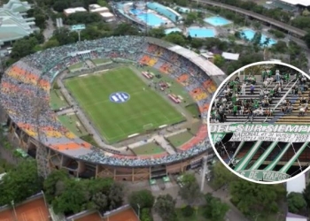Atlético Nacional: no se llenó el Atanasio y el mensaje en la tribuna sur