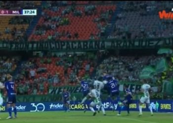 La jugada que reclaman en Atlético Nacional: ¿Era penalti?