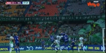 La jugada que reclaman en Atlético Nacional: ¿Era penalti?