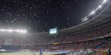 Así fue como Aguila hizo nevar en el Metropolitano de Barranquilla