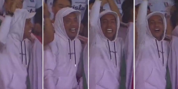 ¡Volvió el Dayro hincha del Once alentando en la tribuna!