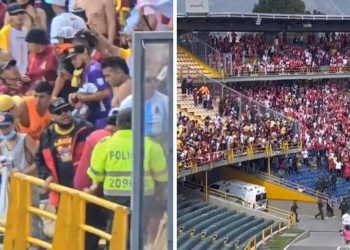 Disturbios en El Campín, durante Santa Fe vs. Tolima