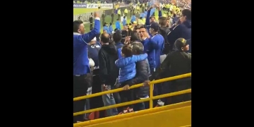 Hincha de Millonarios hace gestos racistas contra seguidores de Flamengo