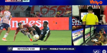 La expulsión que sufrió el Pereira en Barranquilla. ¡Y enseguida, gol de Junior!