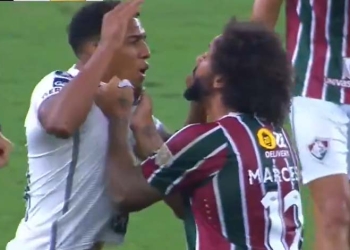 El cruce entre Brahian Palacios y Marcelo en la Libertadores