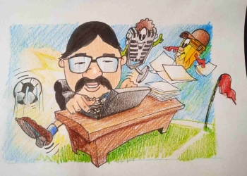 Don Guillo Ruíz / Caricatura de Miso