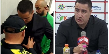 Juárez: «El festejo no era para los hinchas del DIM» y la policía sacándolo de la rueda de prensa