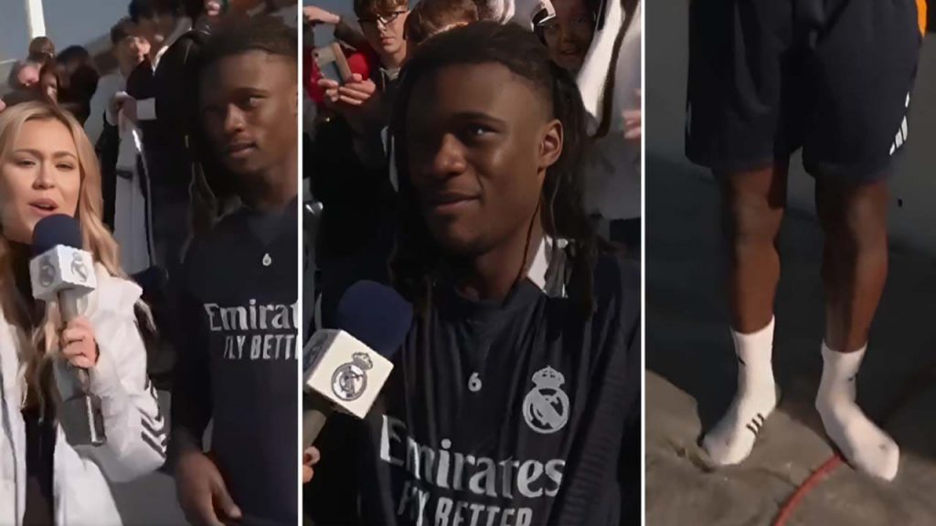 real madrid eduardo camavinga regala botas a un aficionado