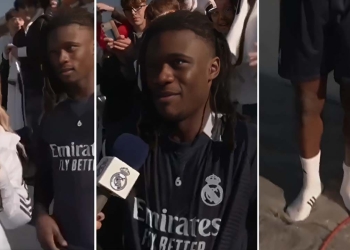 real madrid eduardo camavinga regala botas a un aficionado