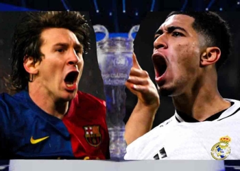 bellingham messi record champions league real madrid barcelona