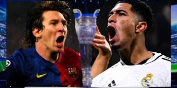 bellingham messi record champions league real madrid barcelona