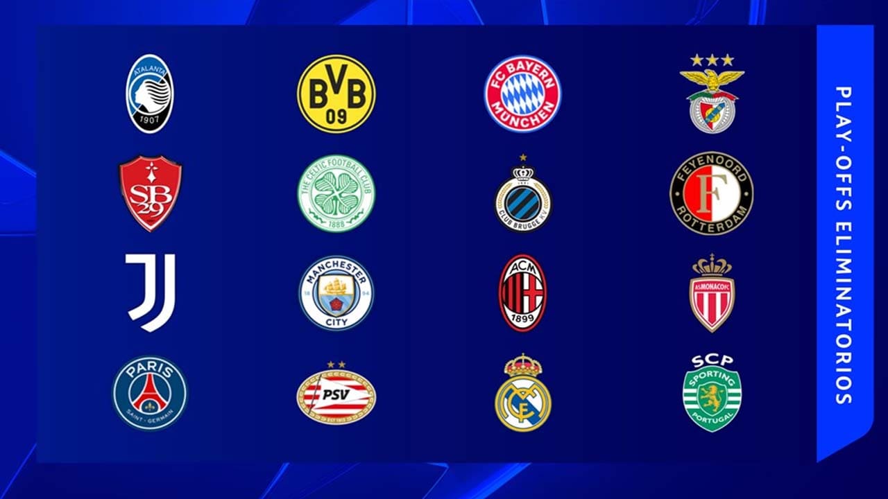 champions league estadisticas equipos clasificados playoffs