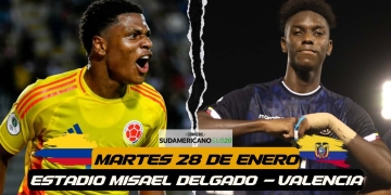donde ver colombia vs ecuador sudamericano sub 20 canales horario