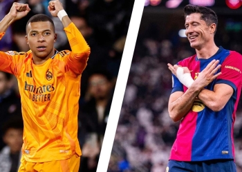 goleadores liga lewandowski mbappe real madrid barcelona