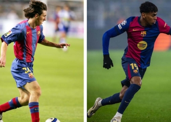 lamine yamal leo messi barcelona 17 anos comparacion