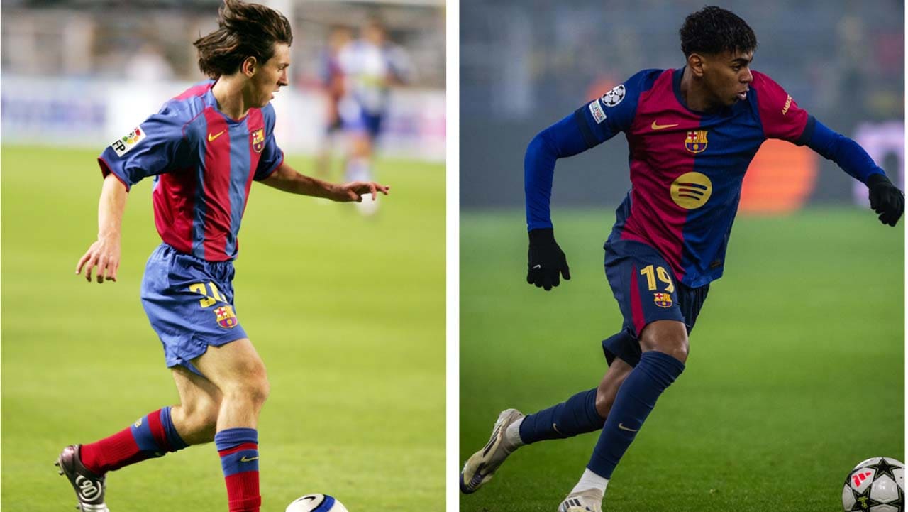 lamine yamal leo messi barcelona 17 anos comparacion