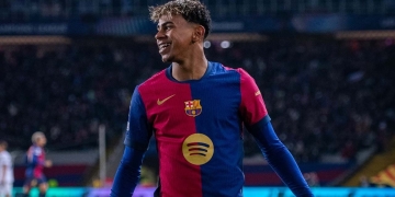 lamine yamal numeros temporada 2025 barcelona gol champions