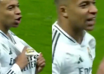 real madrid kylian mbappe festejo escudo