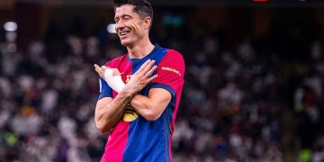 robert lewandowski goles barcelona real madrid supercopa