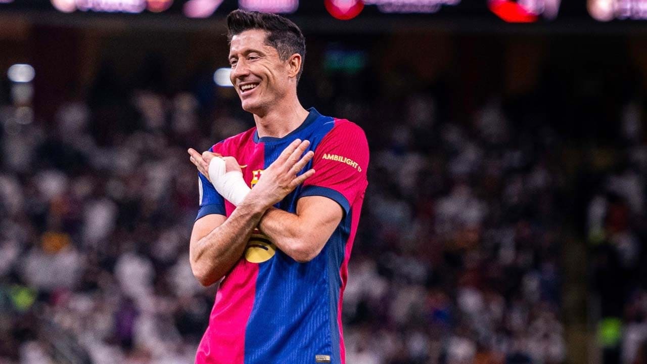 robert lewandowski goles barcelona real madrid supercopa