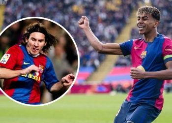 barcelona lamine yamal messi record regates laliga