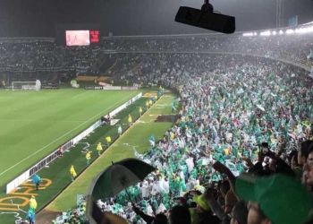 La hinchada de Atlético Nacional suele ser masiva en El Campín