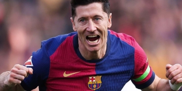 robert lewandowski goles temporada barcelona 2025 liga champions