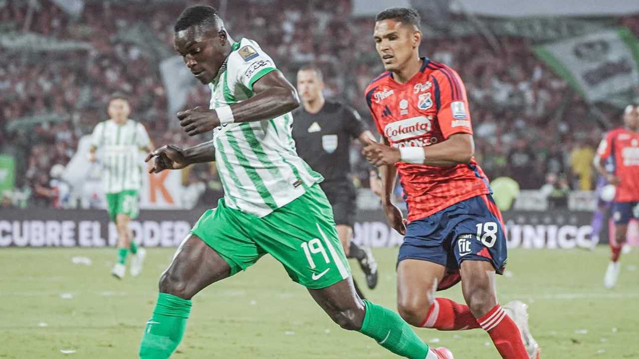 Kevin Viveros le dio el empate a Atlético Nacional cuando jugaban con un hombre menos