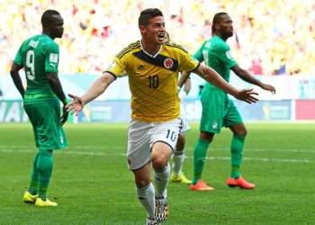 Impecable cabezazo de James contra Costa de Marfil en el Mundial Brasil 2014