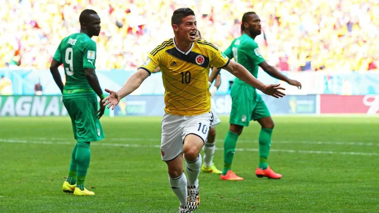 Impecable cabezazo de James contra Costa de Marfil en el Mundial Brasil 2014