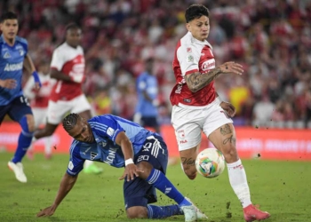 Alexis Zapata ue uno de los anotadores de Independiente Santa Fe en el trunfo de este sábado