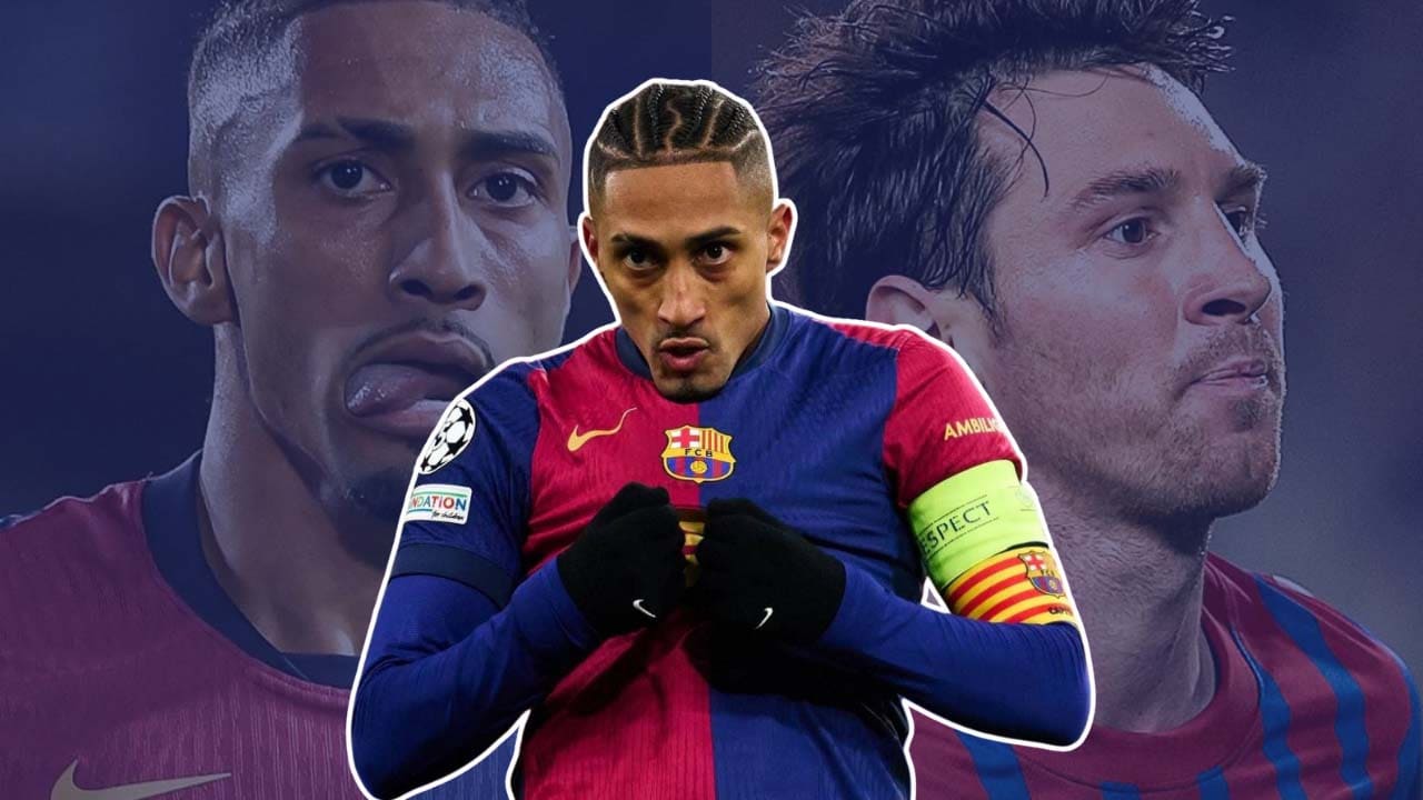 barcelona raphinha goles asistencias champions league record messi