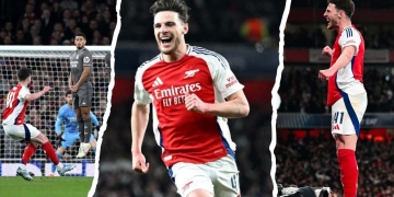 declan rice goles arsenal real madrid champions league