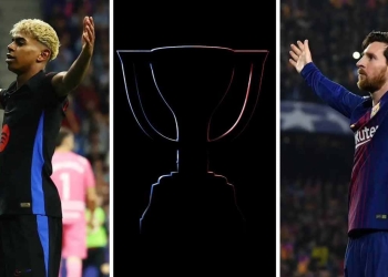 barcelona campeon liga lamine yamal festejo messi