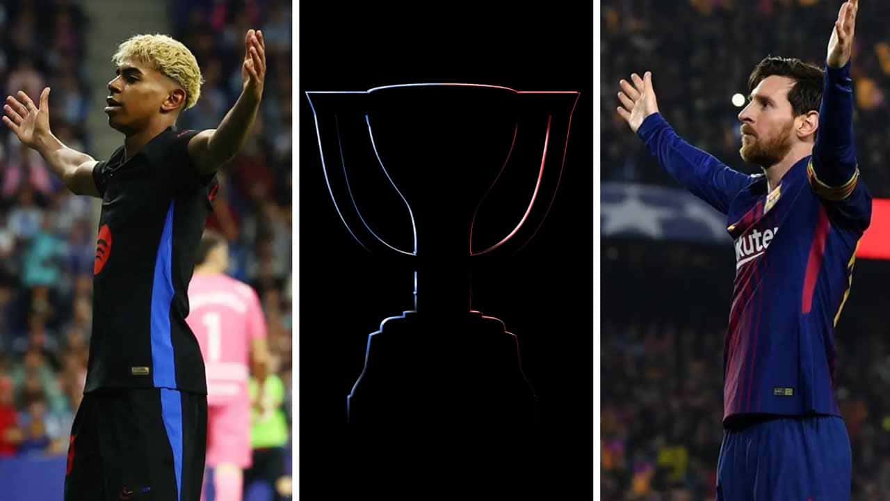 barcelona campeon liga lamine yamal festejo messi