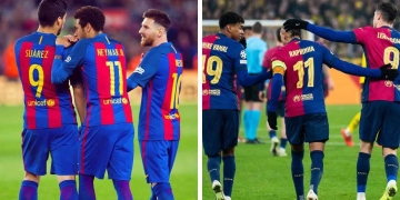 barcelona record lewandowski yamal raphinha tridente messi neymar suarez