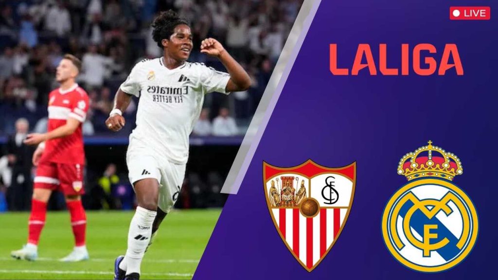 real madrid sevilla donde ver hoy vivo online colombia la liga mbappe