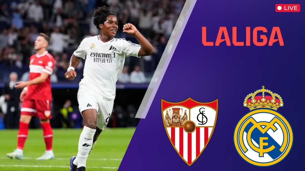 real madrid sevilla donde ver hoy vivo online colombia la liga mbappe