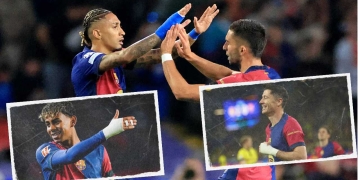 barcelona jugadores vendajes medicos raphinha pao victor lamine yamal robert lewandowski champions league inter