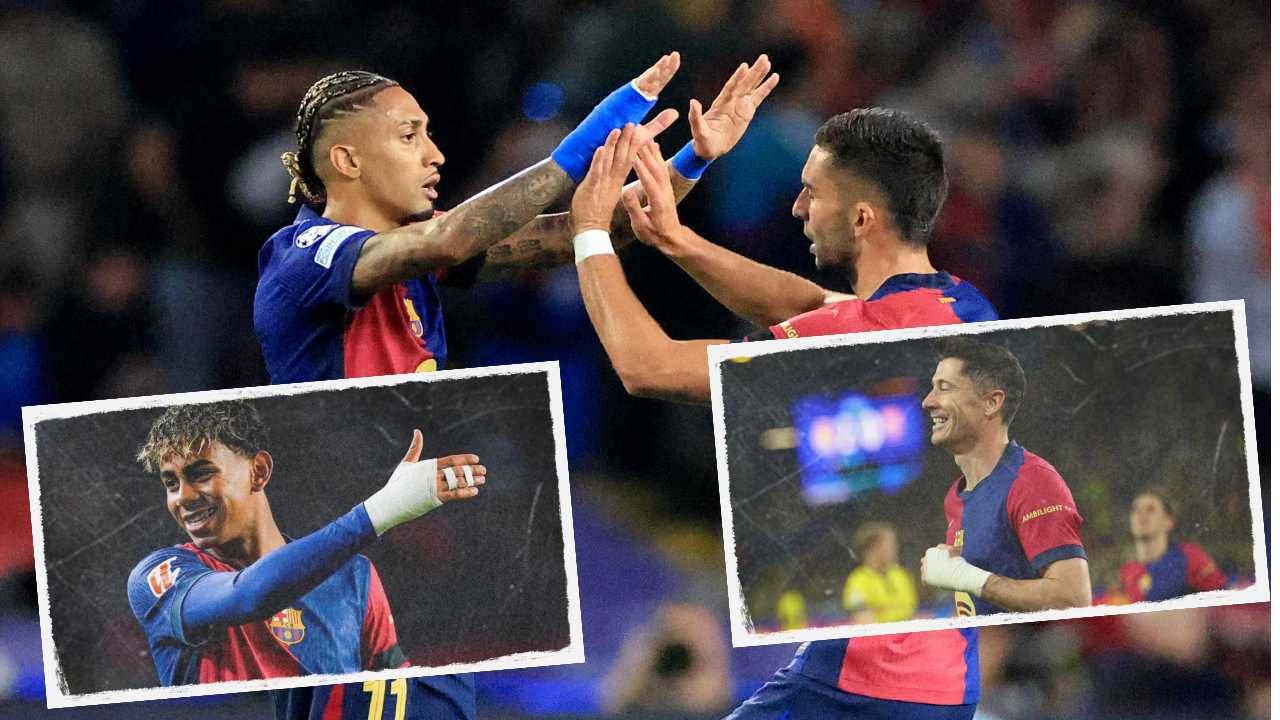 barcelona jugadores vendajes medicos raphinha pao victor lamine yamal robert lewandowski champions league inter