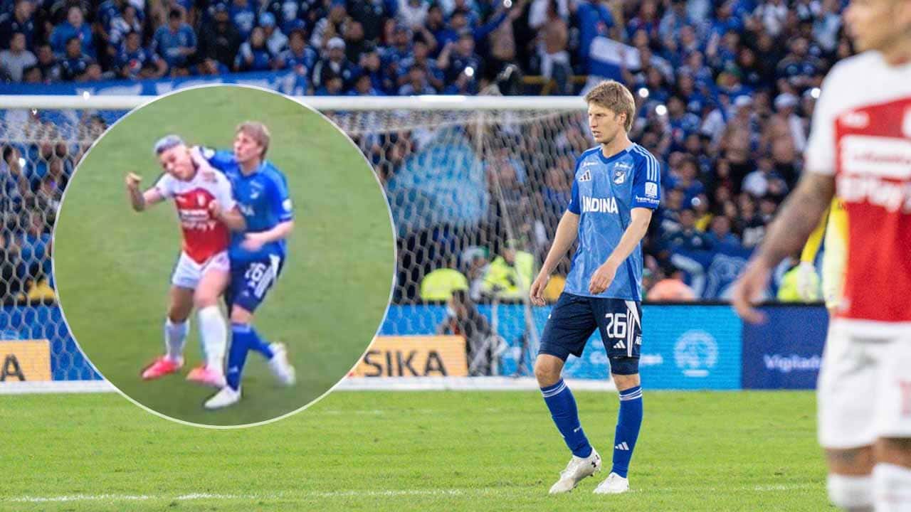 millonarios santa fe liga betplay andres llinas codazo audios var