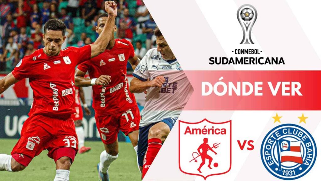 donde ver america de cali vs bahia sudamericana tv online
