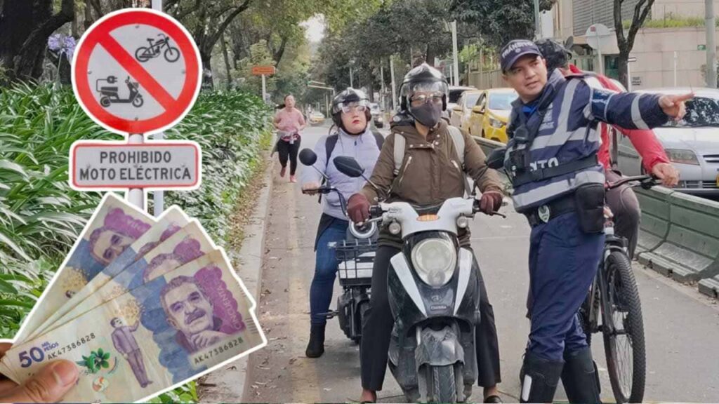 multa transito bogota senal ciclorrutas ciclomotores motos