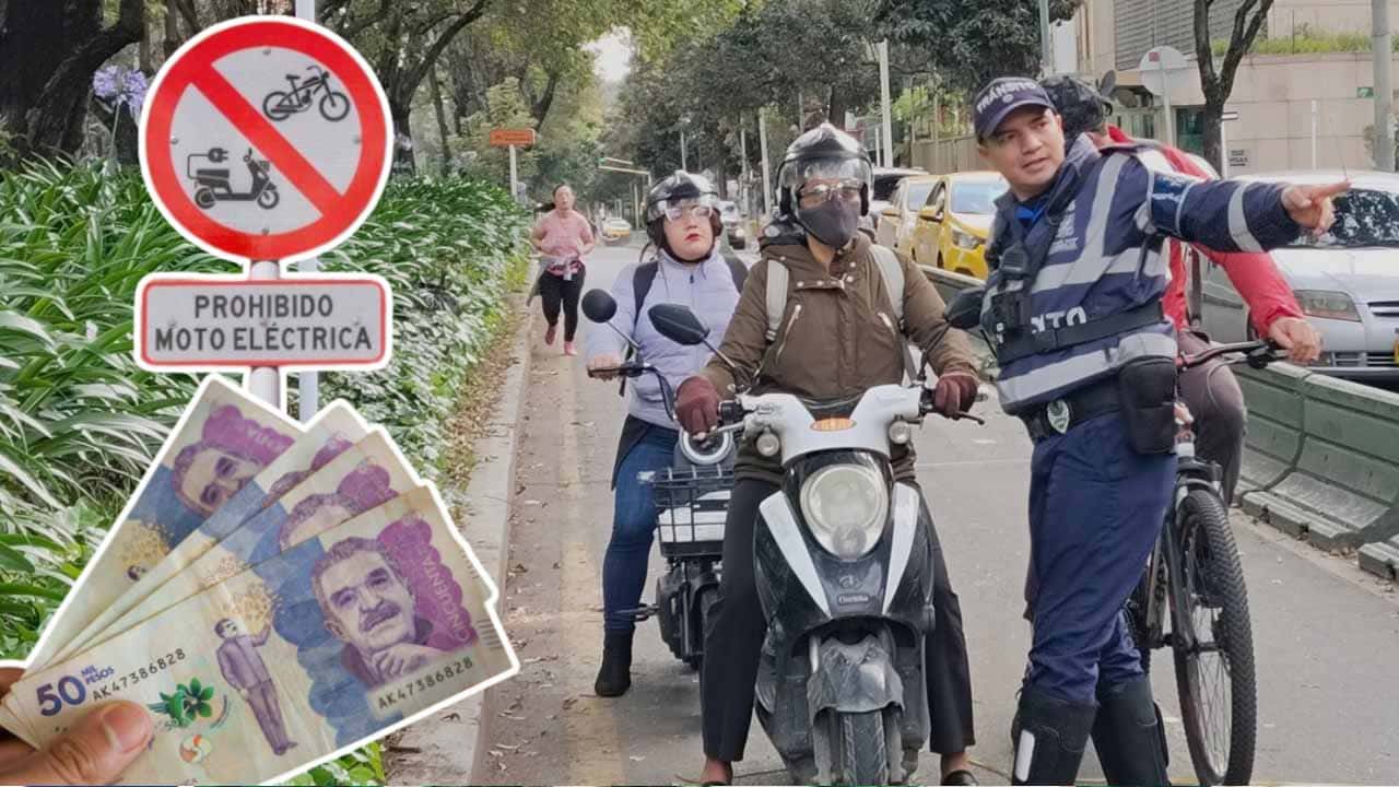 multa transito bogota senal ciclorrutas ciclomotores motos