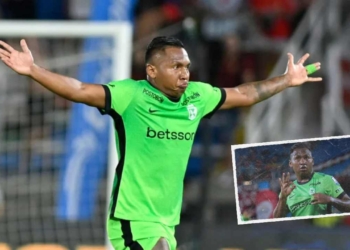 alfredo morelos delantero atletico nacional liga betplay dimayor festejo sancion comision disciplinaria futbol profesional colombiano fpc america cali pascual guerrero arbitro edwin cardona