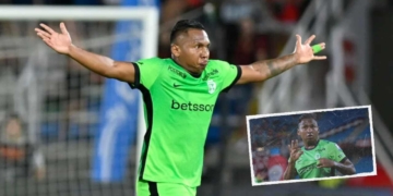 alfredo morelos delantero atletico nacional liga betplay dimayor festejo sancion comision disciplinaria futbol profesional colombiano fpc america cali pascual guerrero arbitro edwin cardona