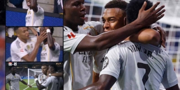 real madrid mbappe silenciando vinicius festejo oviedo