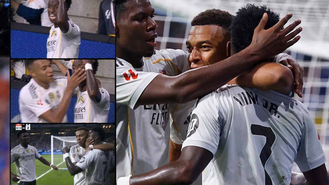 real madrid mbappe silenciando vinicius festejo oviedo