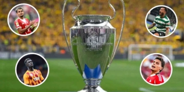 champions league liga campeones europa temporada 2025 2026 inciia arranca empieza fase grupos liga records numeros messi cristiano ronaldo real madrid barcelona futbolistas colombianos luis diaz bayern suarez sporting richard rios benfica davison sanchez galatasaray psg chelsea manchester city liverpool