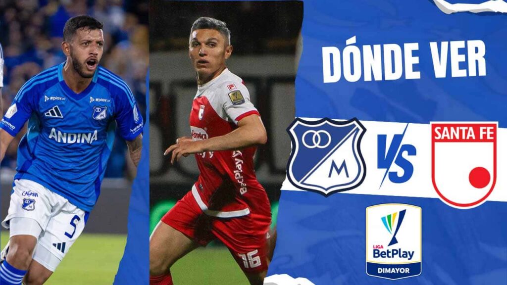 donde ver millonarios santa fe clasico liga betplay tv online 2025